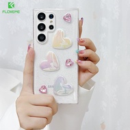 FLOVEME 3D Holographic Laser Love Heart Gems Glitter Bling Sparkle Shockproof Slim Soft TPU Silicone