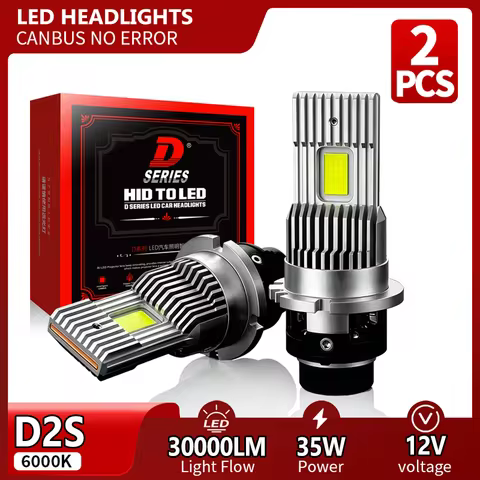 2PCS D2S D2R LED Headlight Canbus No Error 30PCS CSP HID D4S D4R Super Bright D Series Bulbs 300W 30