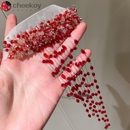 CHEEKOY Tassel Necklace, Dark Style Red Beaded Gothic Necklace, Dark Aesthetic Tassel Design Beaded 