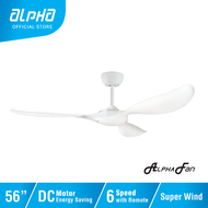 ALPHA AlphaFan - EXCEL 3B 56 Inch DC Motor Ceiling Fan with 3 Blades (6 Speed Remote) [Exclude Installation]