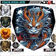 HIJAU Yamaha Nmax NEW 155 2020 -2023 Winshield visor sticker WHITE DRAGON PICTURE (034) / GREEN DRAG