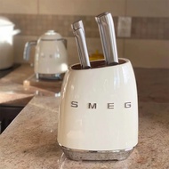 ♜SMEG Knife Holder Set Smag Vintage Stainless Steel Kitchen Knife Home Kitchen Knife Seven Piece Set