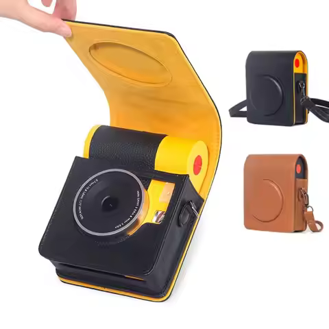 with Shoulder Strap Instant Camera Case PU Leather Anti Scratch Storage Bag Shockproof for Kodak Min