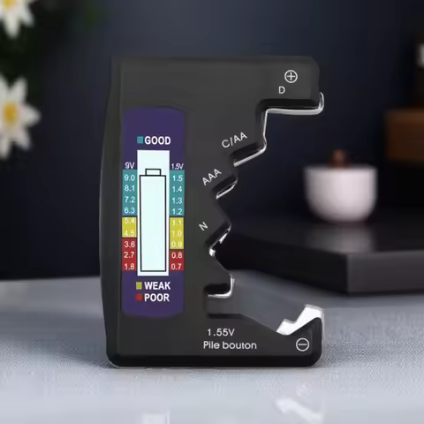 BT-886 Portable Battery Tester Black Digital Display Compact Size Lithium Battery Level Indicator Vo