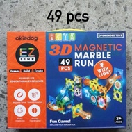 Okiedog EZLINK 3D Magnetic Marble Run with Lights EZ Link Magnet Toys