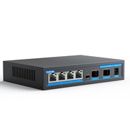 6-Port 2.5G Poe Ethernet Switch unmanaged , 4 x 2.5G Poe Base-T & 2 x 10G SFP, Multi-Speed Network S
