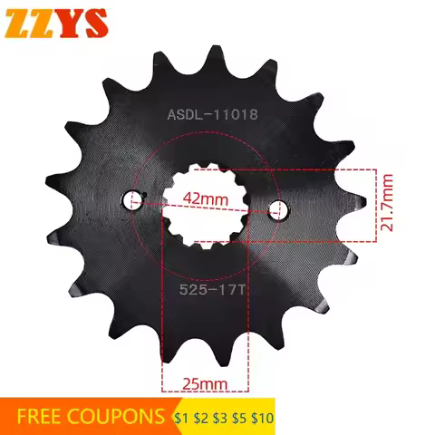 525 17T 17 Tooth 650cc Front Sprocket Gear Staring Wheel Cam Pinion For Suzuki Road GSF650 GSF650S B