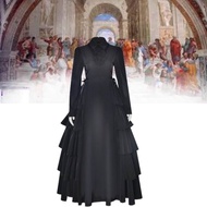 Medieval Victorian Halloween Renaissance Princess Dress Cosplay Costume Black
