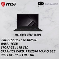 MSI GS66 10SF-683US 15.6 FHD  i7-10750H 16GD4 1TBSSD RTX2070 MAX-Q WIN10