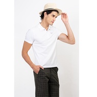 Áo thun Polo trơn màu trắng in họa tiết ngực NOVELTY 191163N