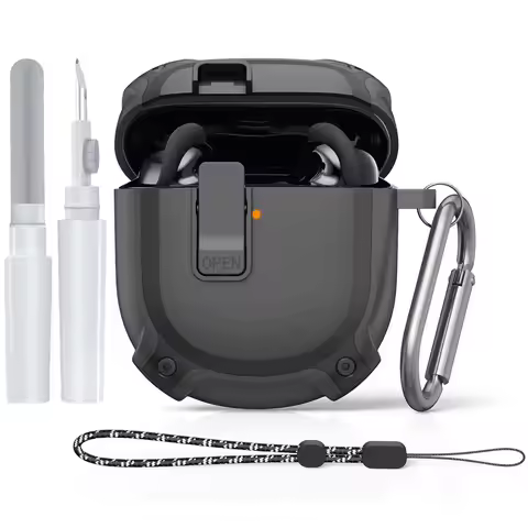 Case For Bose QuietComfort Earbuds II and Ultra Shockproof Protective Cover With Carabiner and Lanya