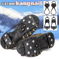 KANGNAI 1 Pair Ice Gripper Spike, Anti-Slip Spike Shoes Crampons, 5/8 Teeth Universal Spike Grips Cl