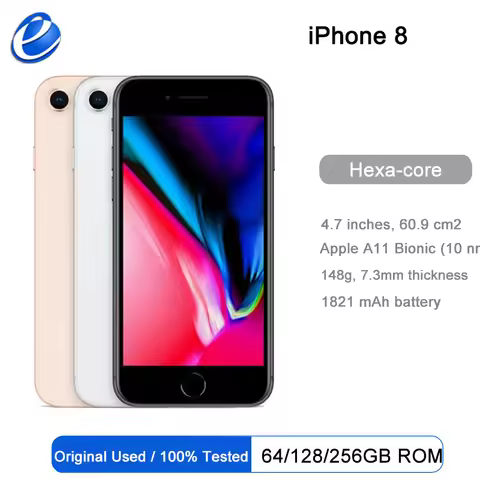 France Original Apple iPhone 8 64GB/256GB Hexa-core IOS 3D Touch ID LTE phone 12.0MP 4.7" inch Finge