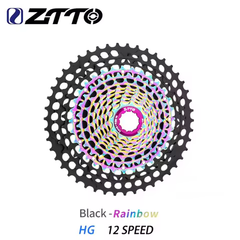 ZTTO Black-Rainbow MTB 12-Speed Cassette Super Light Weight CNC 11-46T 11-50T 11-51T HG SLR3 K7 Univ