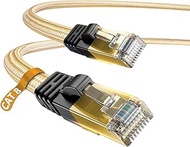 DanYee Cat 8 Ethernet Cable, Nylon Braided 6.5ft CAT8 High Speed Professional Gold Plated Plug STP W