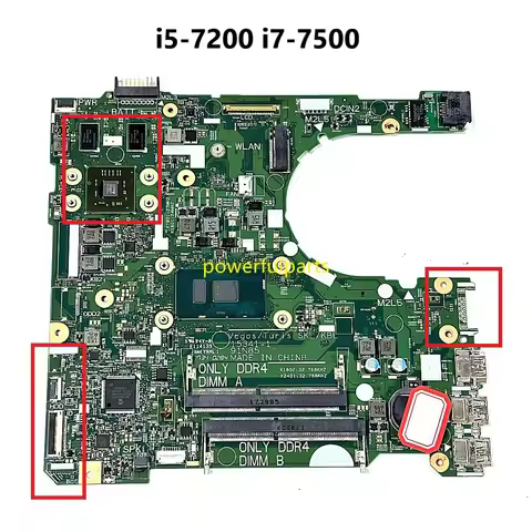 15341-1 For Dell Inspiron 3467 3567 Laptop Motherboard 0GV5TG 0YHRCR i5-7200u i7-7500u Cpu With Grap