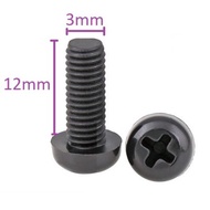 1Pcs Nylon Screw Baud Plastic Plastic M3x12 M3 12mm bold spacer Thread 3mm M3x12mm