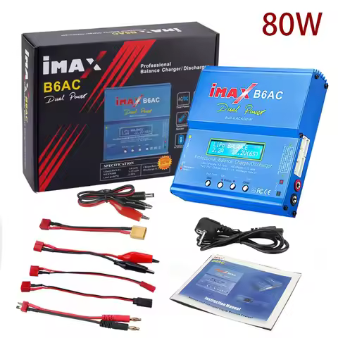Imax B6 AC RC Charger 80W B6AC 6A Balance Charger Digital LCD Screen Li-ion LiFe Nimh Nicd PB Lipo B