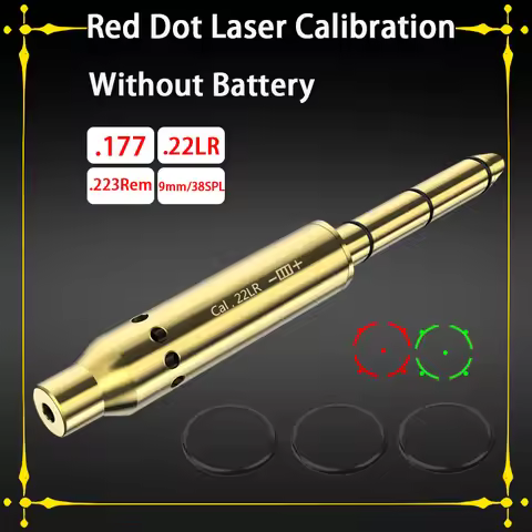 Tactical .22LR 9mm .223 .177 Caliber Red Dot Laser Calibration Sight Brass Bullet for Rifle Pistol A