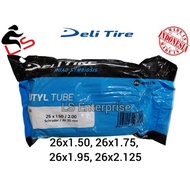 26" DELI Tube Basikal 26x1.5/ 26x1.75/ 26x1.95/ 26x2.125 Tiub Bicycle