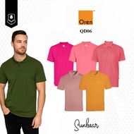QD06 Oren Sport Quick Dry Cool Fit Polo Microfiber Unisex Sport Jersey Breathable Tee Pink Gold