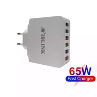 IPHONE 65W Fast Charging 6 Port USB Charger Adapter 6 output USB 5V 3.5A Fast Charging Charger Head 