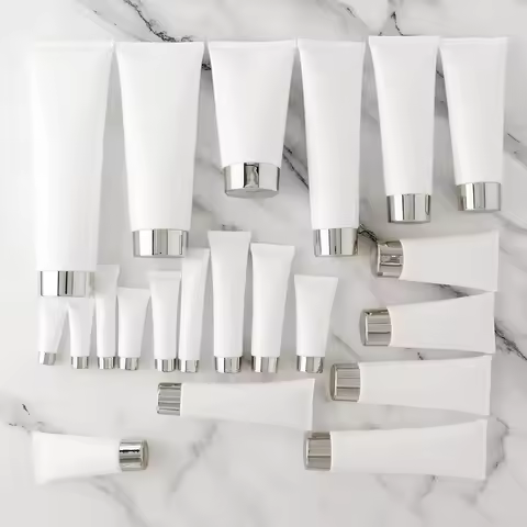 10Pcs Empty Cosmetic Soft Tube White Plastic Makeup Container Cream Shampoo Squeeze Bottles 150ml 20