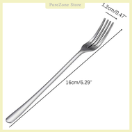 [PureZone] Stainless Steel Dinner Fork Long Handle Table Forks Set Korean Cutlery Four Tine Salad Dessert Fruit Forks Kitchen