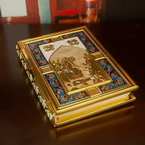 Eastern Orthodox Holy Scriptures Gospel Book Cover For Church With High Quality Handmade And Gold Pl