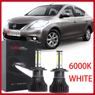 6000K สีขาว LED ไฟหน้าไฟหน้าหลอดไฟ 12 V-24 V ชุด 2 สำหรับ Nissan Almera (N17) 2012 2013 2014 2015 รั