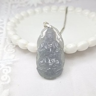 冰種手工精雕坐姿觀音吊墜 |天然緬甸玉A貨翡翠