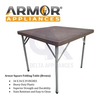 ✠▼Armor Square Lifetime Folding Table (Brown)