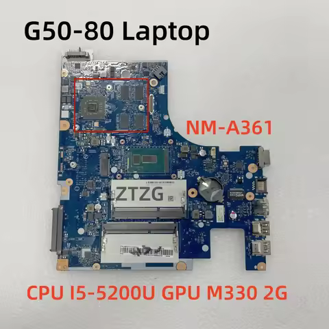 NM-A361 For Lenovo G50-80 Laptop Motherboard CPU I5-5200U M330 2G FRU 5B20H14463 100% Tested OK