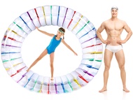 Sosation 73 Inches Giant Inflatable Rolling Wheel Colorful Water Wheel Roller Float Large Swimming P
