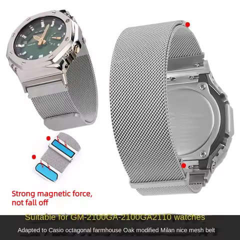 For Casio Farm Oak GA2100 GM2100 GA2110 Metal modified watchband GST-B200 Milan mesh stainless steel