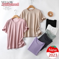 Women short-sleeved t-shirt cotton top 2023 new summer tops Plain slim tshirts Round Neck tshirt wom