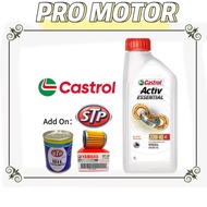 Castrol GO ACTIV ESSENTIAL Engine Oil Minyak Hitam STP Treatment Oil Filter4T 20W40 (100% Original) 