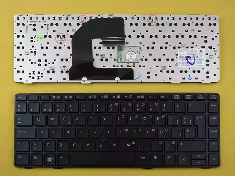 New Spanish Teclado Keyboard For HP Elitebook 8470P 8470W Black Frame Black With Point Stick