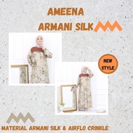 Ameena Silk Gamis Armani Silk Printing Premium Gamis Murah Premium