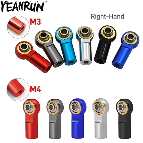 YEAHRUN 10Pcs Metal M3 M4 Link Tie Rod End Ball Joint Shock Absorber Ball Joint for 1/10 Axial SCX10