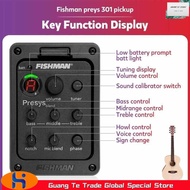 Fishman 4 Band 301 EQ Tuner Piezo Mic Presys Blend Acoustic Guitar Pickup Preamp