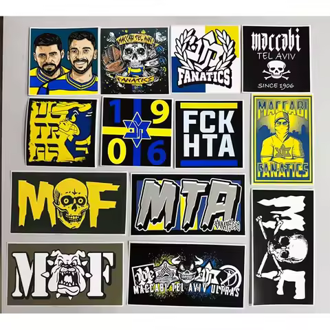 9*9cm 8*12cm 8*15cm MTA Maccabi Fanatics Tel Aviv The Gate 11 Stikers for Bag Cup Wall Fridge TLSK02