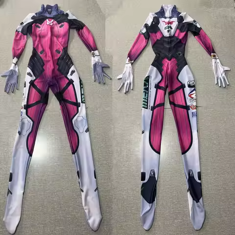 Female D.va Watermelon Skin Cosplay Costumes Superhero Zentai Suit Dva Halloween Bodysuit Adults Par