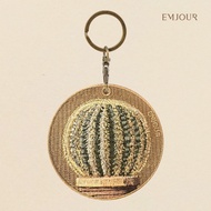 EMJOUR Double-Sided Embroidered Charm-Cactus | Plant Flowers Souvenirs Gifts Key Rings Bag Accessori