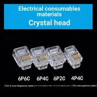 Network Cable Crystal Head Two-Core Four-Core Pure Copper RJ9 RJ11 RJ12 Telephone Cable Crystal Conn