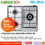 Elba Built In Stainless Steel Hob 3 Burners EHS 635D1 SB