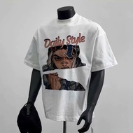 Loose-fitting t-shirt in thick 2c cotton fabric, digital print number 6