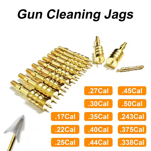 13 Types Cleaning Brass Jag 8/32 Thread 7.62mm/.22/.243/.40/.45/.30 Brass Gun Cleaning Patch Holder 