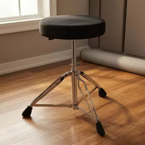 Tripod Drum Stool Chrome Frame Adjustable Drum Stool for Drummers