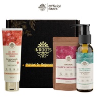 Inroots Oily Skin Combo | 3 Pcs Value Set | Skincare Gift Set | Face Wash + Moisturiser + Fullers Ea